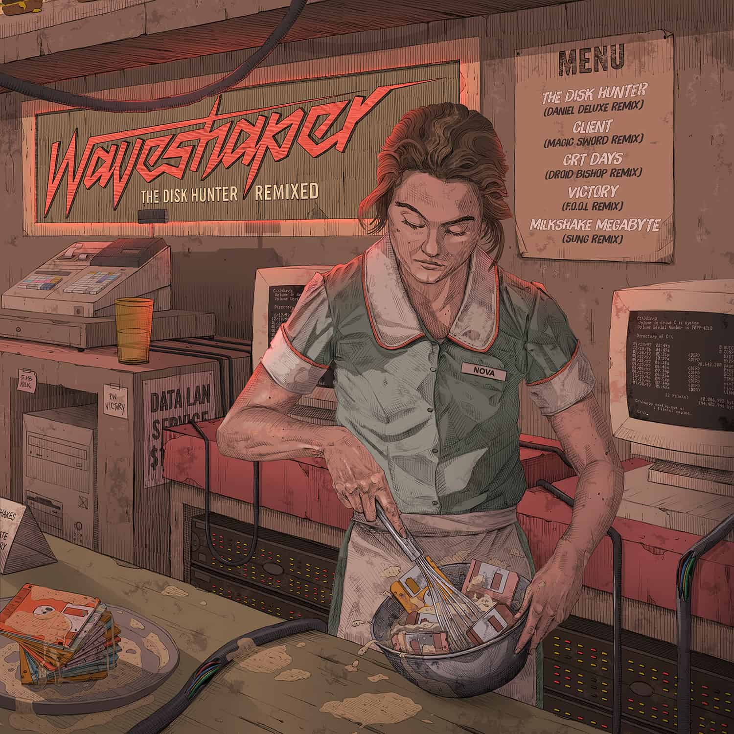 waveshaper the disk hunter remixed ep cover